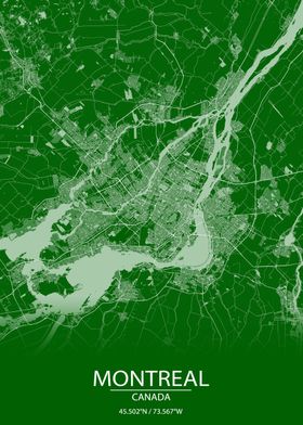 Montreal Canada Green Map