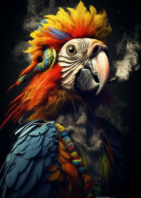 Hippie Parrot Smoking