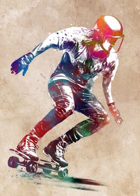 Skateboarder sport art