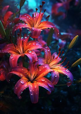 Rainy Freesia flower