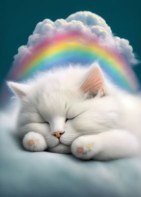 White Kitten Sleeping 