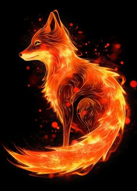 Fox Burning with Fires