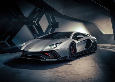 Grey lamborghini aventador