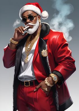 Santa rapper smoking