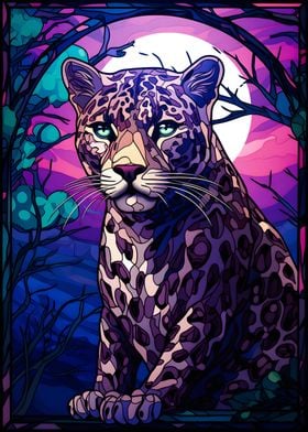 Leopard Monnlight night