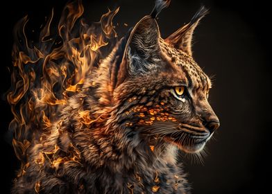 Lynx made by fire