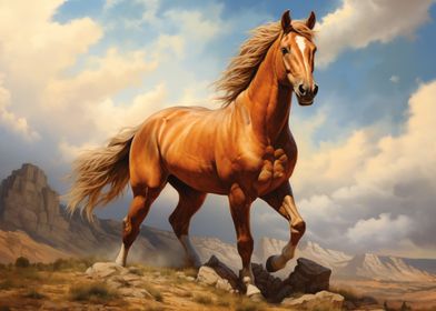 Standing beautiful horse