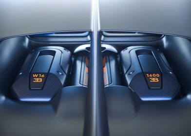 W16 Bugatti in Blue carbon