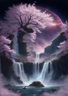 Sakura waterfall