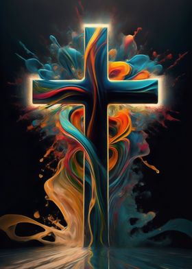 Watercolor Cross Art