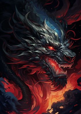 Fire dragon portrait