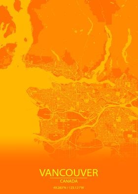 Vancouver CA Orange Map