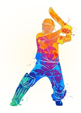 Batsman playing cricket