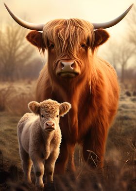Highland Cow Cattle Baby