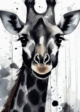 Watercolor Painted Giraffe