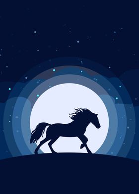 horse with aurora