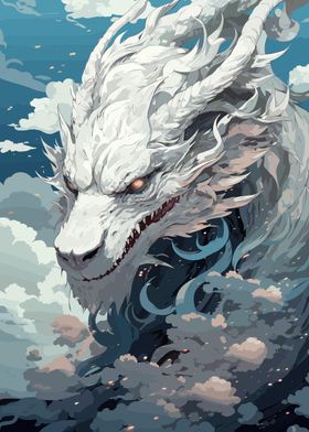 Fantasy White Cloud Dragon