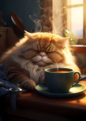 Fat Cat morning Coffee pet