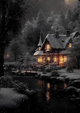 The Vintage Winter Mansion