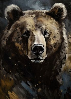 Oil Painted Brown Bear