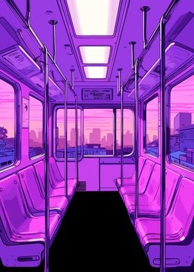 Train Lofi Pink Retro