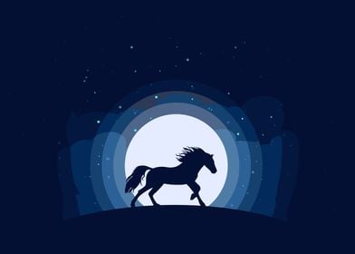 horse with aurora