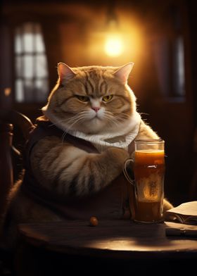 Fat Cat Beer Drinking Bar