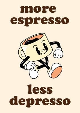 Funny Retro Coffee Mascot