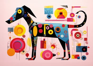 Colourful Abstract Dog