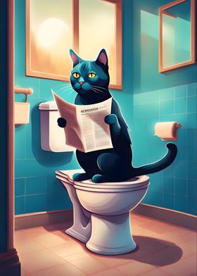 Fat Cat Toilet Newspaper