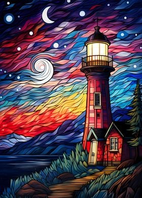 Lighthouse in Stained Glas