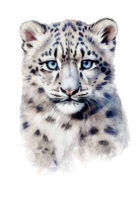 Baby Snow Leopard Art