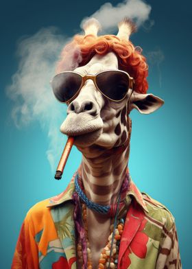 Hippie Giraffe Smoking