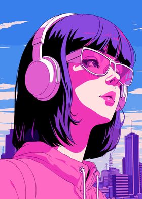 Girl Lofi Pink Retro