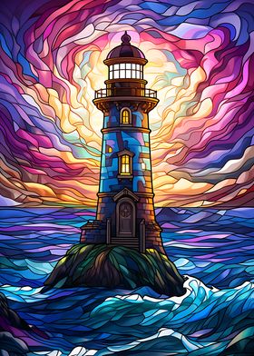 Lighthouse in Stained Glas