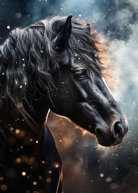 epic friesian horse