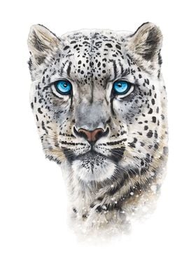 Snow Leopard Watercolor