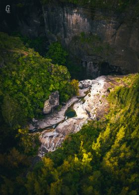 Natural slide in the rock