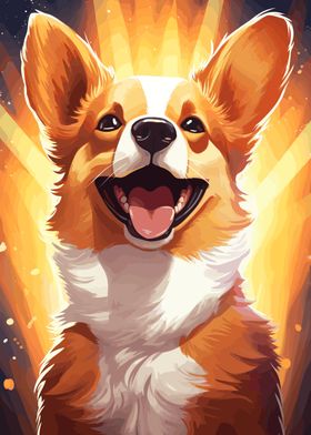 Happy Corgi Dog