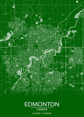 Edmonton Alberta Green Map