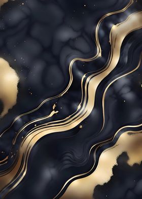 Marble Black Gold Poster