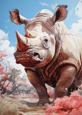 Rhino Posters Online Prints, Paintings Pictures, | Metal Unique Shop Displate 