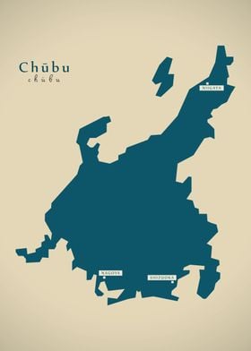 Chubu Japan map