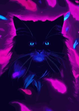 Mystic Neon Black Cat