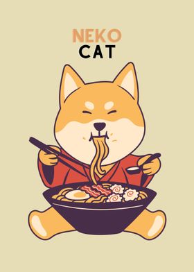 Cat Eating Japanese