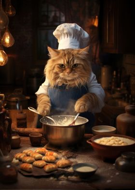 Cat on kitchen