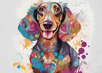 Colorful Dachshund Art