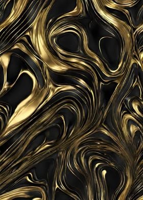 Marble Black Gold Poster