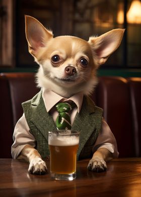 Chihuahua Dog in the Pub