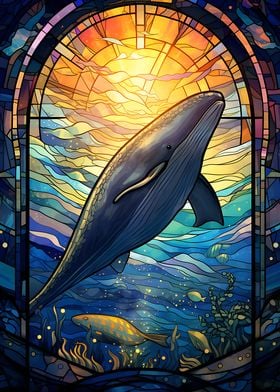 Sperm Whale Stained Glass
